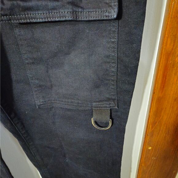 Aphrodite Hot Topic Black Cargo Pants Size XL Drawstring Waist Stretch Punk Goth - Picture 3 of 7